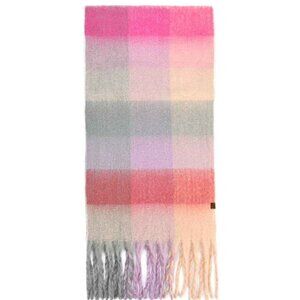 NWT Multi Color Check Woven Scarf Pink Purple Orange Grey Soft Cozy Winter Wrap